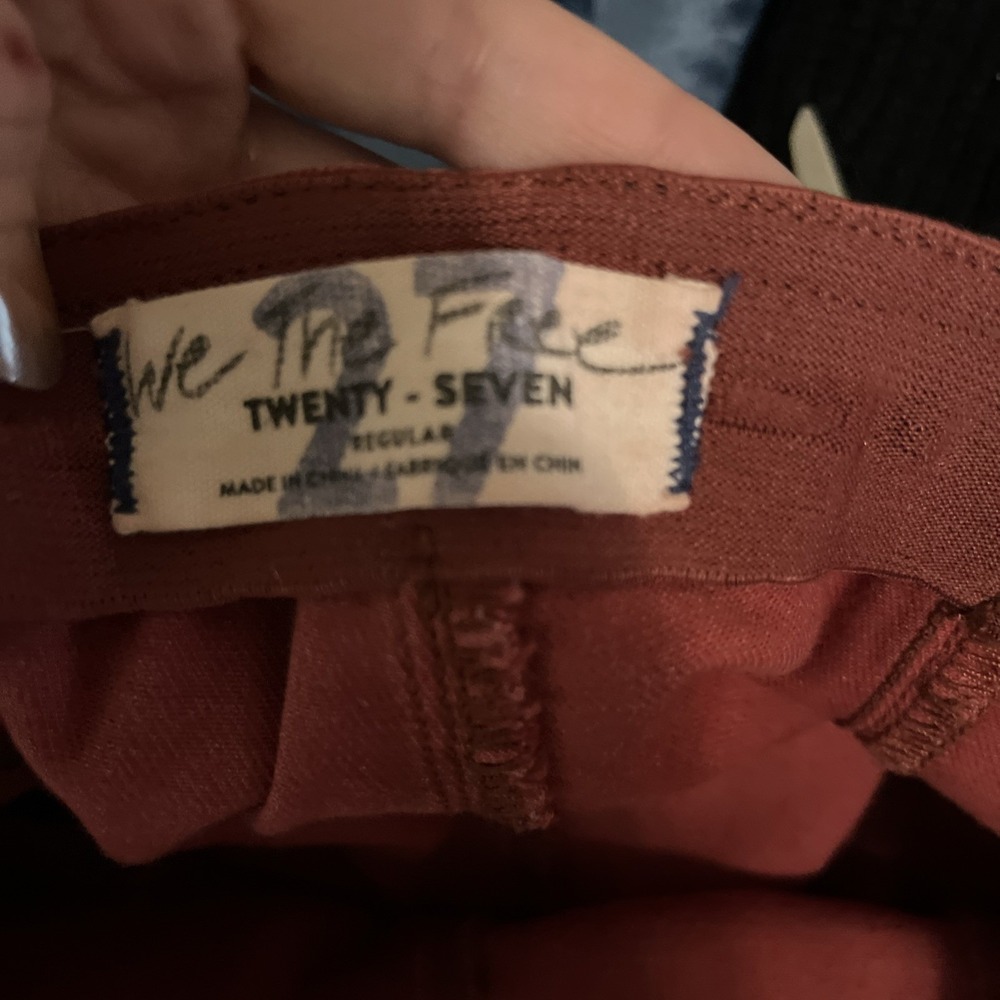 Free People We The Free Flare Rust Pull On Denim Pants Size 27 Retro - Picture 5 of 6